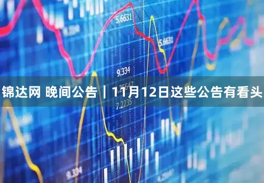锦达网 晚间公告｜11月12日这些公告有看头
